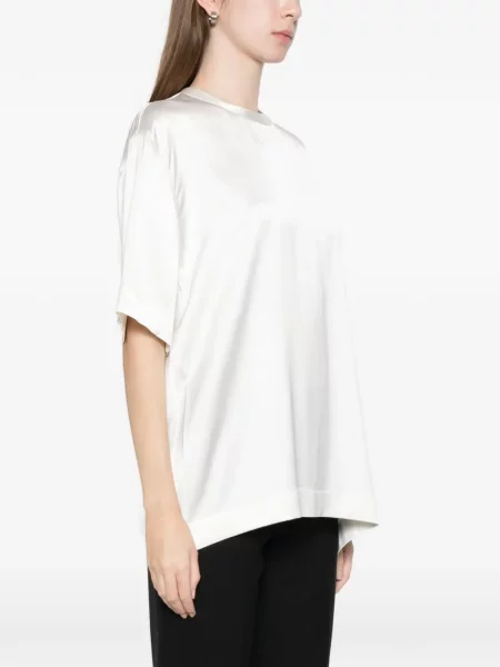 Tricou Toteme din satin alb