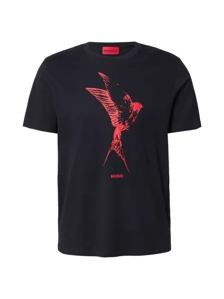 HUGO Tricou Duhorse roșu deschis negru