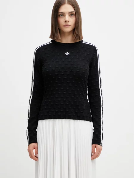 Πουλόβερ με προσθήκη μαλλιού adidas Originals μαύρο