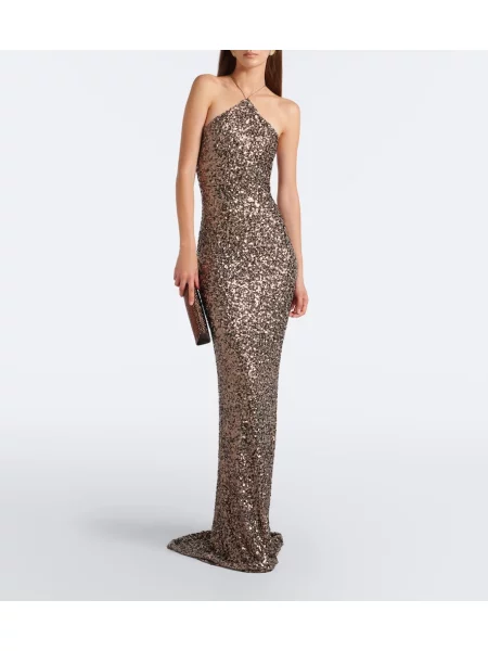 Rochie The Sei cu gât halter gri