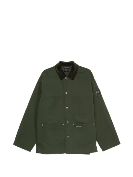 Samt s ovratnikom kaput Canada Goose zelena