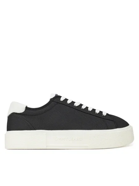 Маратонки Tommy Jeans FLATFORM CANVAS SNEAKER черно