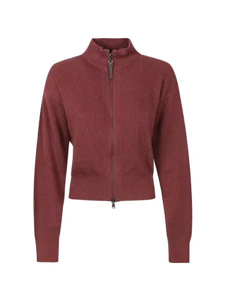 Cardigan Brunello Cucinelli tricotate roșu