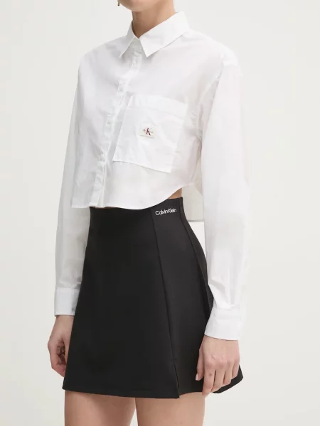 Calvin Klein Jeans Trapéz szoknya Logo Milano fekete