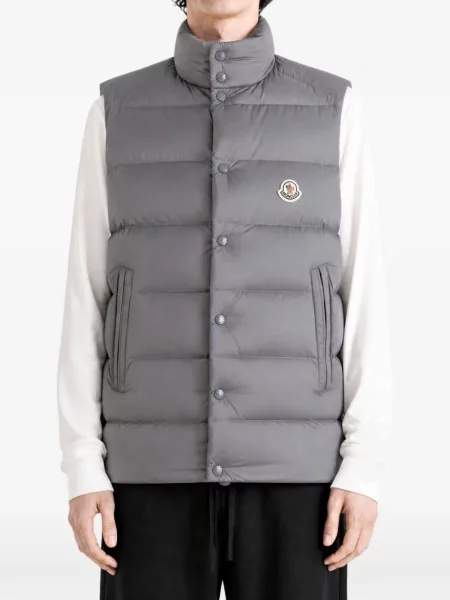 Prošiven prsluk Moncler Tibb s autogramom siva