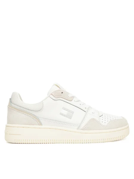 Кожени маратонки Tommy Jeans TJW RETRO BASKET SNEAKER бяло