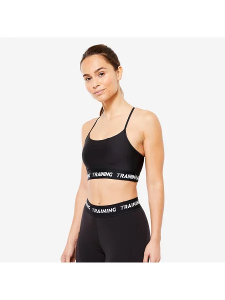 Stanik sportowy Decathlon czarny
