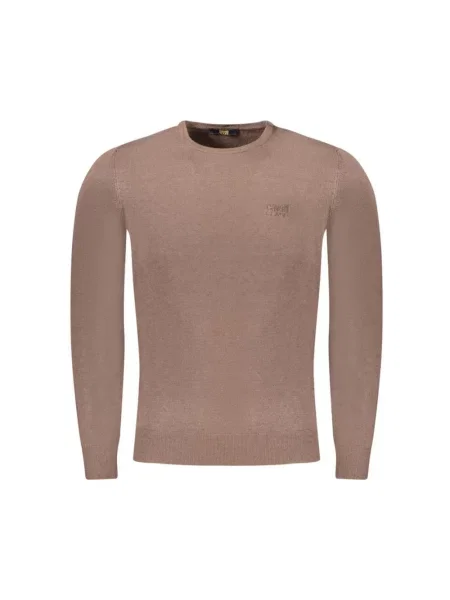 Dzianinowy sweter Cavalli Class brązowy