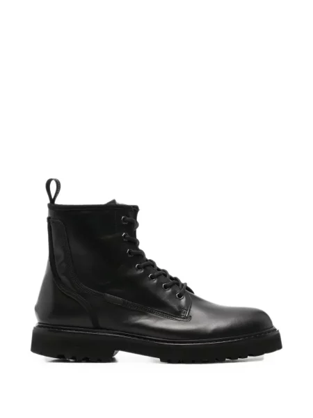 Botine Woolrich cu șireturi din piele negru