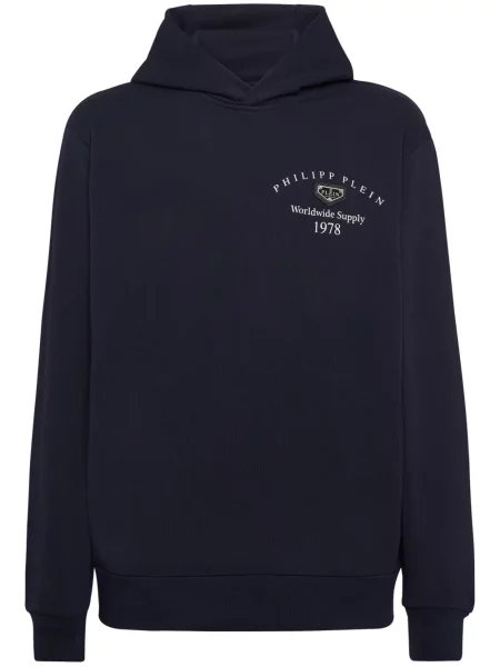 Hanorac cu glugă Philipp Plein albastru