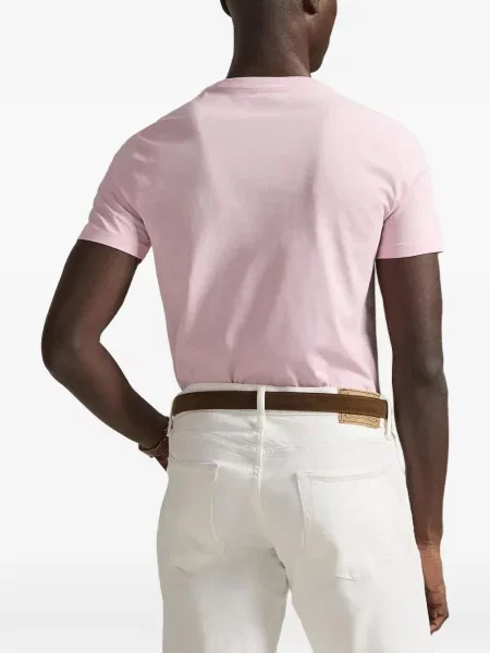 Λινό ριγέ polo Polo Ralph Lauren με κέντημα πράσινο