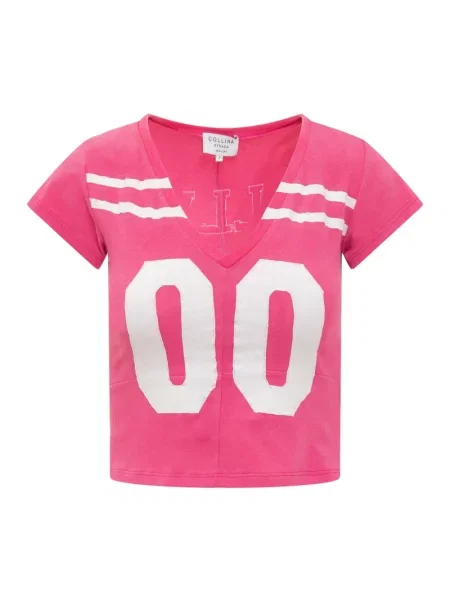 Koszulka Collina Strada z dekoltem w serek różowa