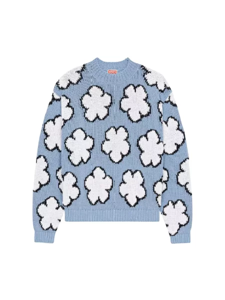 Sweter Kenzo w kwiatki niebieski