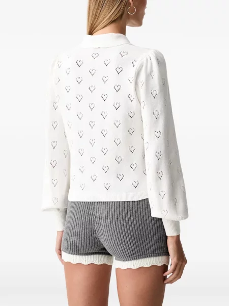 Top Twinset cu motiv cu inimi alb