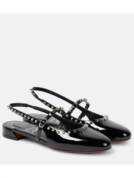 Balerini Christian Louboutin din piele de lac negru