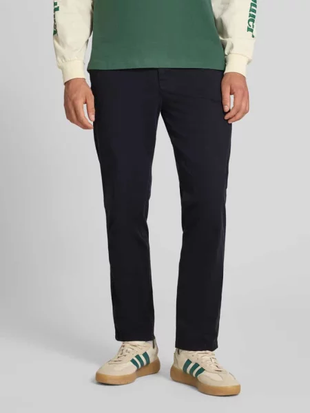 Chinosy o kroju straight fit z wpuszczanymi model Vance' Jack & Jones czarne