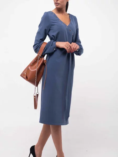 Сукня міді RiMari джинс бавовна/поліестер