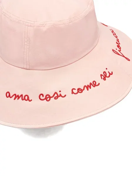 Pălărie Fiorucci cu broderie roz