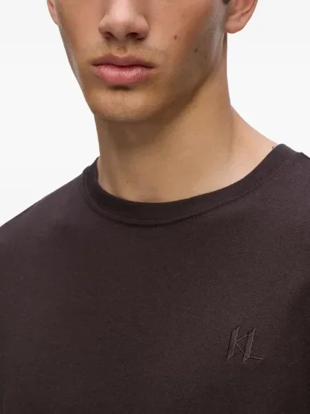 Tricou Karl Lagerfeld cu broderie maro