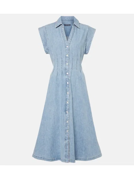 Sukienka jeansowa Veronica Beard do kolan garniturowa niebieska