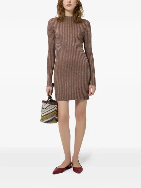 Rochie Missoni tricotate maro