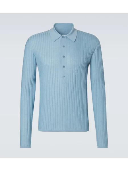 Polo Saint Laurent de lână albastru
