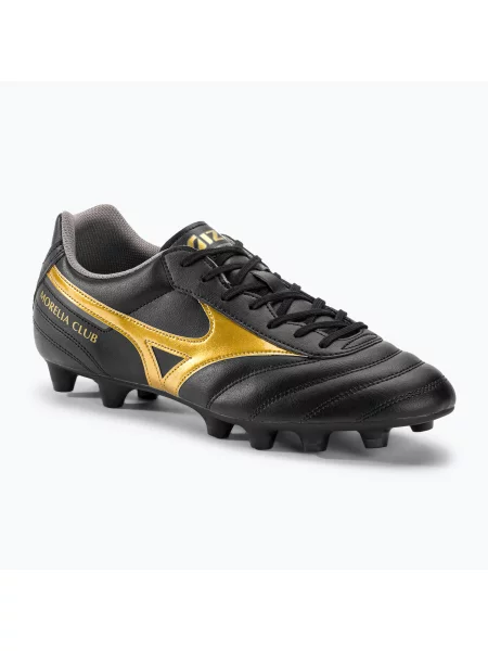 Mizuno Morelia II Club MD ghete de fotbal pentru bărbați negru/aur/umbră întunecată negru