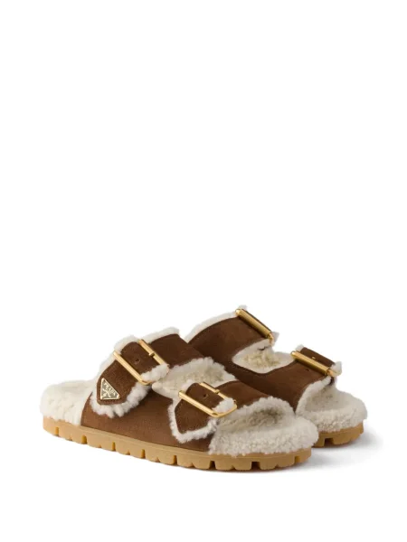 Sandale Prada din piele de căprioară maro