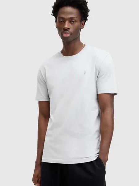 AllSaints t-shirt BRACE SS CREW szary gładki