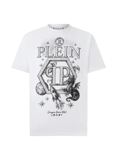 Tricou Philipp Plein cu imagine alb