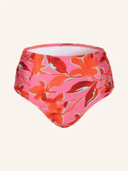 Lidea Majtki Bikini Z Wysokim Stanem Fused Florals pink czerwony