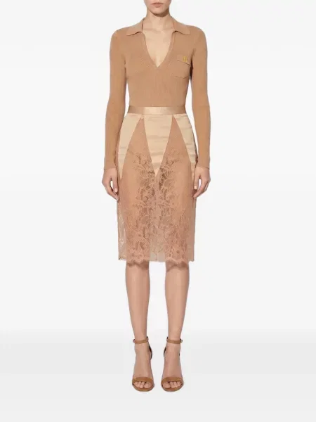 Fustă Elisabetta Franchi cu model floral din dantelă