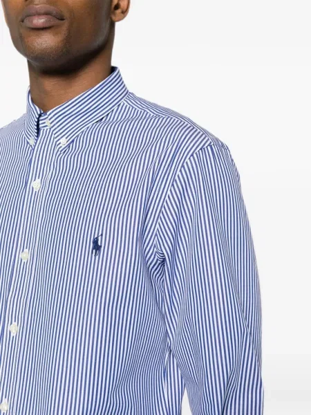 Пуловер Polo Ralph Lauren с автограф с връзки с кръгло деколте синьо