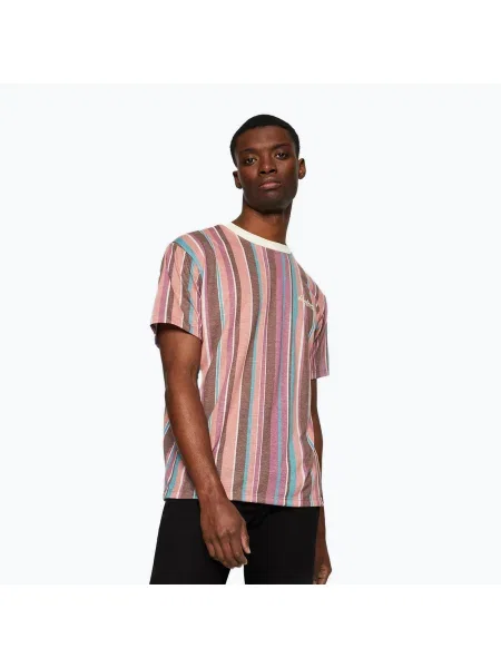 Tricou bărbați Kaotiko Luken Stripes brown maro