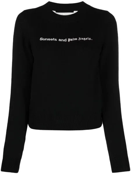 Pulover Palm Angels cu broderie negru