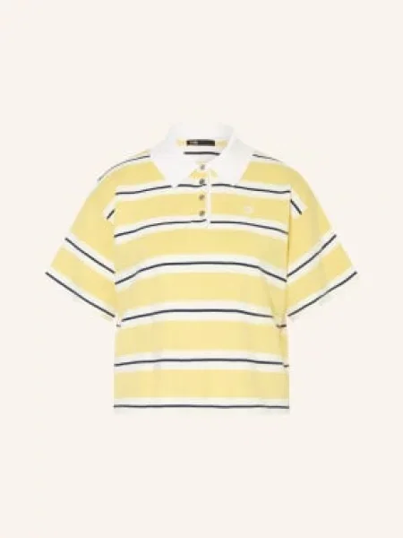 Maje Dzianinowa Koszulka Polo gelb białe