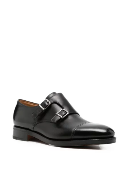 Pantofi monk John Lobb cu bretele negru