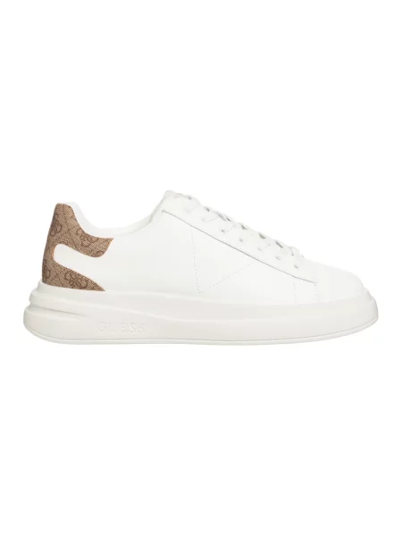 Sneakersy ze skórzanymi naszywkami model ‘ELBA’ Guess białe