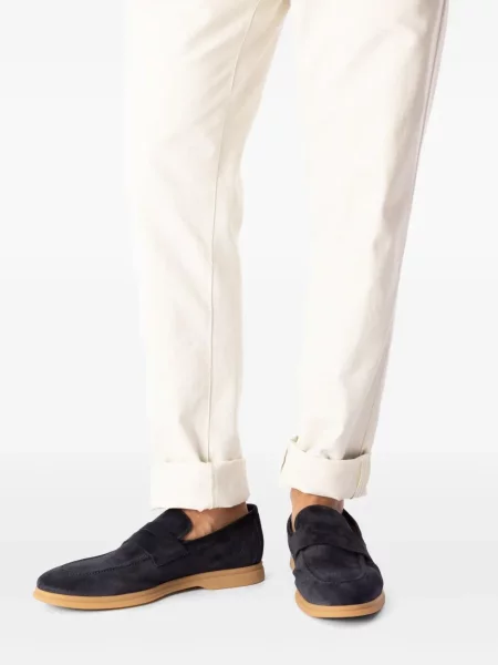 Pantofi loafer Eleventy din piele de căprioară albastru