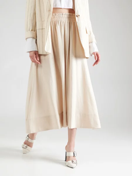 YAS Fustă maxi Flaxy bej