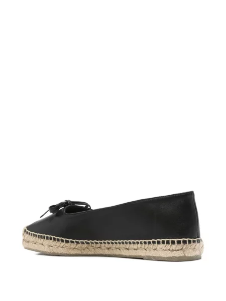Espadrile Castaner cu funde din piele negru