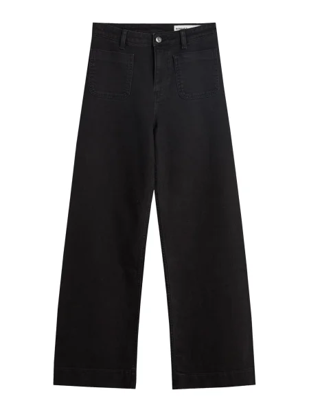 Bershka Kavbojke denim črn