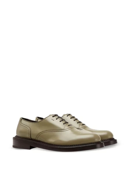 Oxford Ferragamo din piele verde