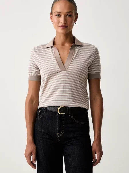 Tricou polo Paul&shark de lână bej