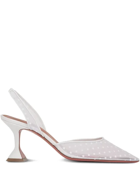 Pantofi cu toc Amina Muaddi slingback alb