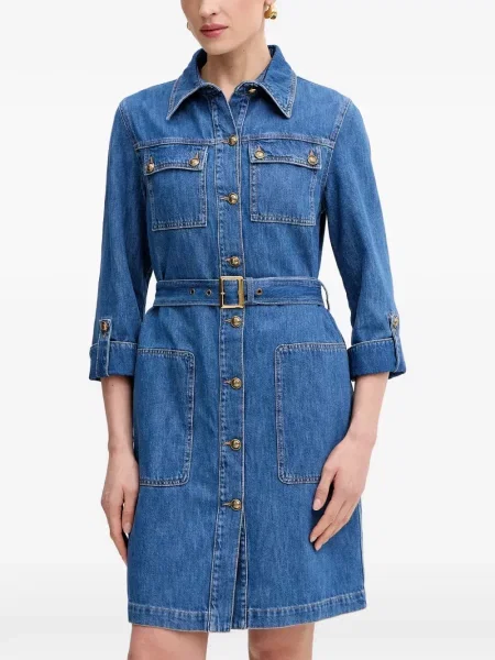 Cu centură rochie mini Luisa Spagnoli albastru
