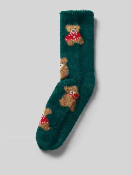 Skarpety z elastycznej mieszanki materiałów model Bär' Capelli New York zielone