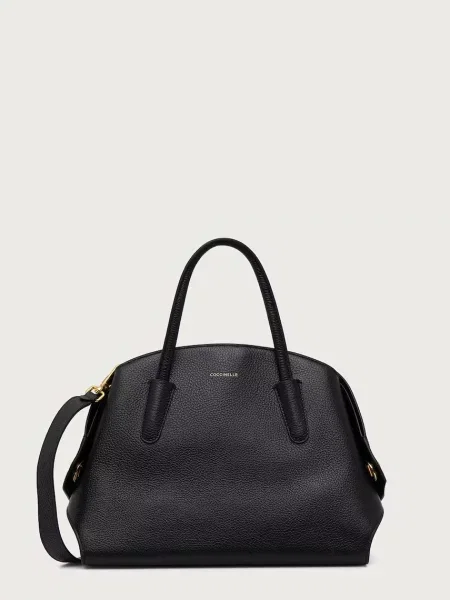 Coccinelle geantă crossbody pentru femei din piele negru