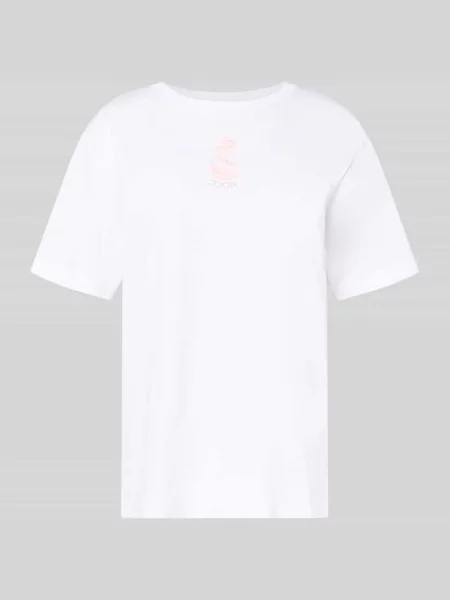 T-shirt z okrągłym dekoltem i Haft Model Tino' Joop! biała