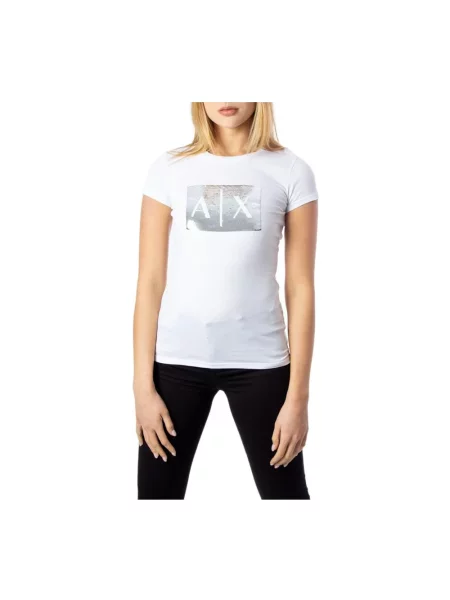 Koszulka Armani Exchange z krótkim rękawem biała